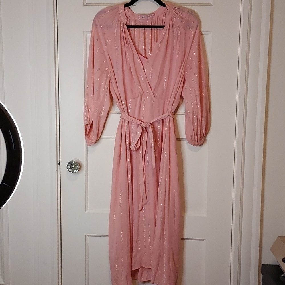 Traffic People Tie Front Midi Dess